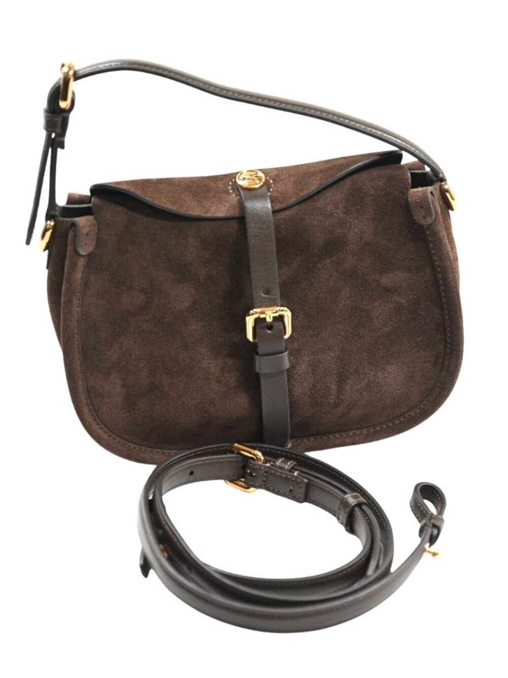 Etro Small Suede Pony Bag in Brown